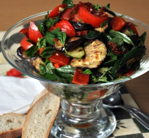 Grilled Tuscan Veg Salad served