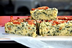 Baked risotto cake slices