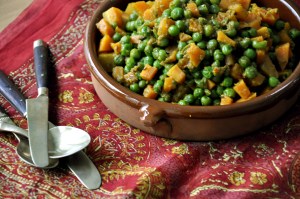 CARROT AND PEA CURRY served
