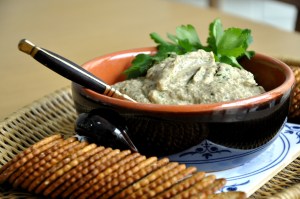 Eggplant dip served