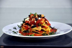 lasagne charred served