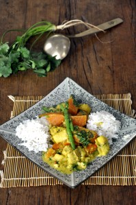 Thai fish curry served 2