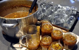 Green Tomato Pickles bottling