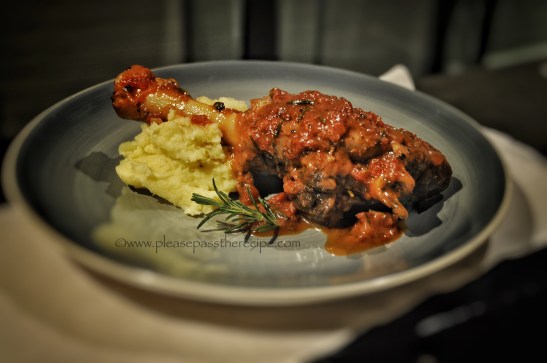 Braised lamb shanks with port and rosemary