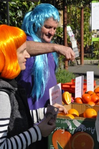Orange sellers at the Slow Food Market
