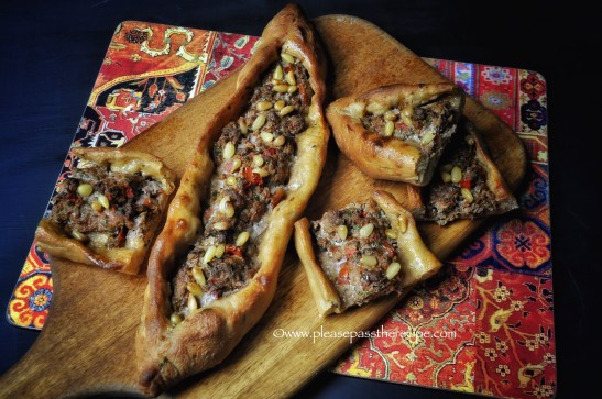 Sourdough spelt Turkish lamb pide pie