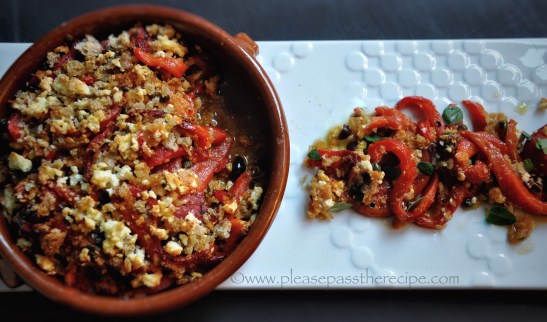 Charred red pepper gratin