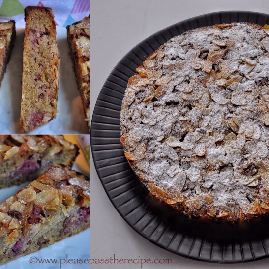 Raspberry Rhubarb and White Chocolate Cake