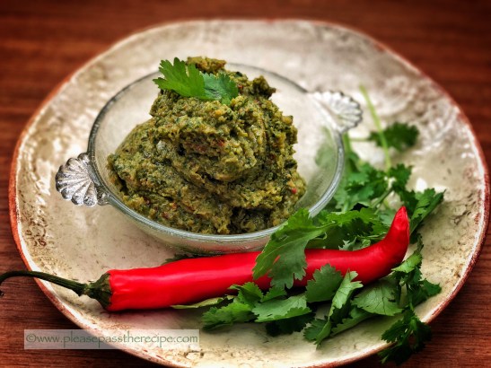 coriander and peanut paste